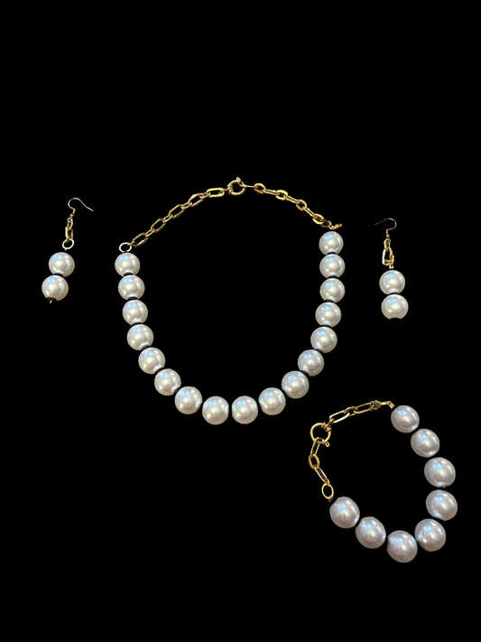 Parure perles en verre